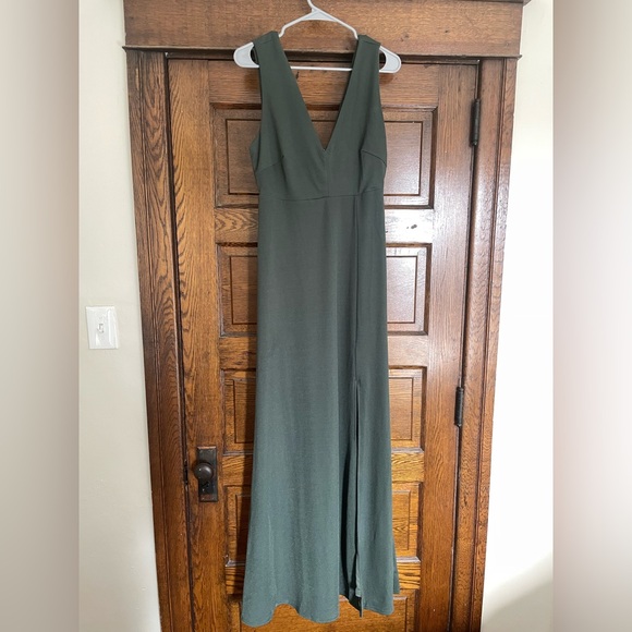 NWT Birdy Grey Olive Crepe Shamin Dress (M) - Picture 3 of 5